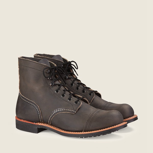 Red Wing Heritage Boots Mens Dark Grey - Iron Ranger - 6-inch Rough & Tough Leather - 8763045-JT